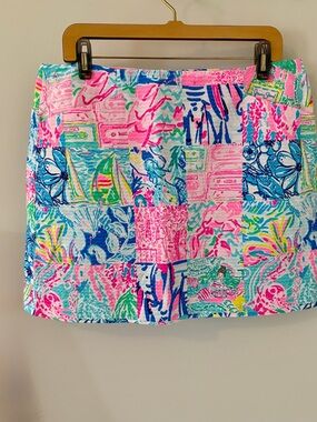 Lilly Pulitzer Patchwork Print Skort in Pink, Blue, Green
